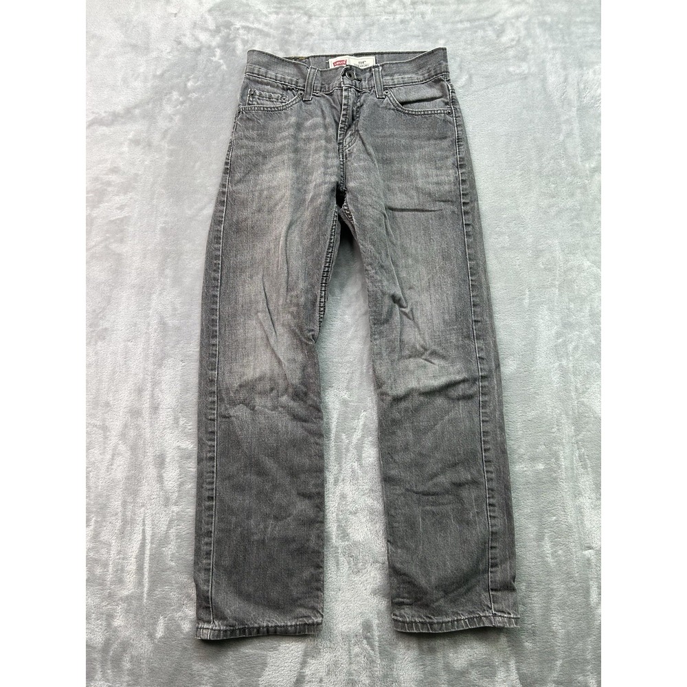 Levis 514 Jeans Straight Mid Rise Boys Youth Sz 14 REG 27x27 Grey School Play